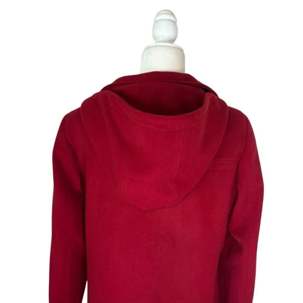 Calvin Klein Red Wool and Cashmere Coat with Zipper Front. Size M. Great Cond!!